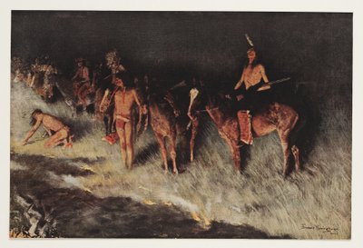 حريق على المرج ، من كوليرز ويكلي ، حانة 1908 بواسطة فريدريك ريمنجتون