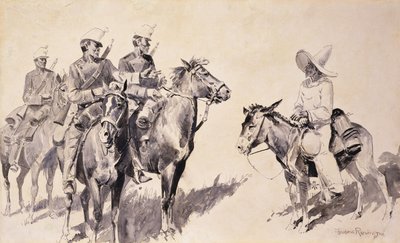 رجال الدرك المكسيكيون يسألون الطريق ، 1890 بواسطة فريدريك ريمنجتون