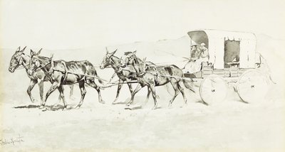 إحدى مراحل ويليامسون ، حوالي 1892 (قلم وفرشاة وحبر أسود وأبيض صيني على ورق) بواسطة فريدريك ريمنجتون