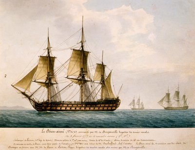 لويس أنطوان ، كونت بوغانفيل (1729-1811) سفينة Bien-Aime بواسطة فريدريك رو