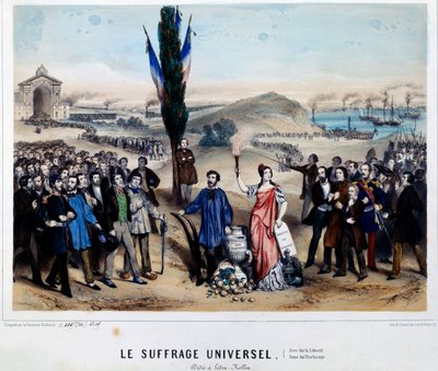 رمزيًا للاقتراع العام لألكسندر أوغست ليدرو رولين (ليدرو رولين) (1807-1874) ليدرو رولين ، المرشح للانتخابات الرئاسية لعام 1848 ، هو مؤيد لـ Arbre de la Liberte ، وكان يؤيد حق الاقتراع العام ، مقرر بواسطة فريدريك سوريو