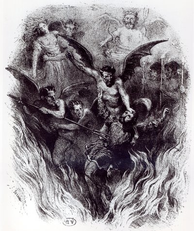 رسم توضيحي لمجموع أوركسترا "La Damnation de Faust" (1846) بقلم هيكتور برليوز (1803-69) 1854 بواسطة فريدريك سوريو