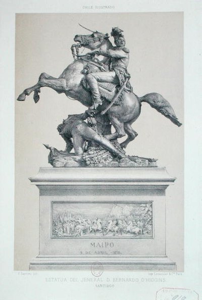 تمثال برناردو أوهيجينز (1776-1842) في سانتياغو ، تشيلي (ليتو) بواسطة فريدريك سوريو