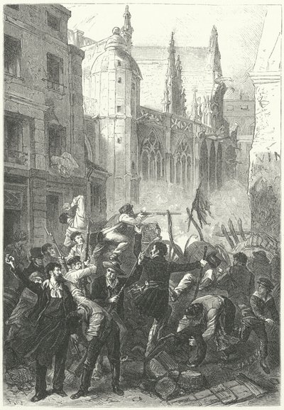 انتفاضة أيام يونيو ، ثورة 1848 ، باريس (نقش) بواسطة فريدريك ثيودور (بعد) ليكس