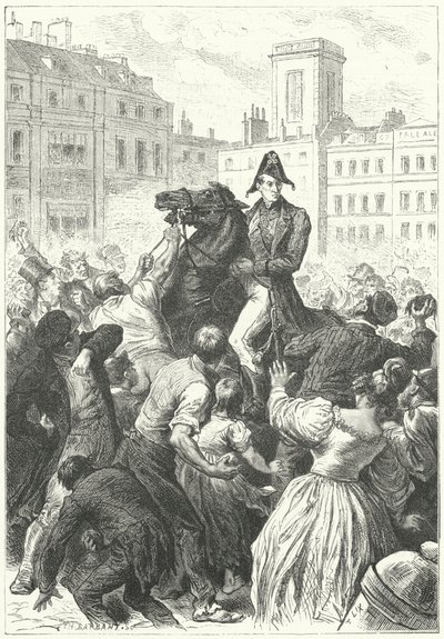 The Duke of Welligton caught up in a riot (engraving) بواسطة فريدريك ثيودور (بعد) ليكس