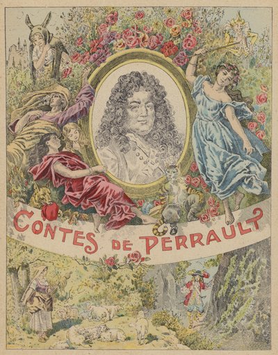 صورة توضيحية لصفحة العنوان لـ Les Contes de Perrault (حجرية ملونة) بواسطة فريدريك ثيودور (بعد) ليكس