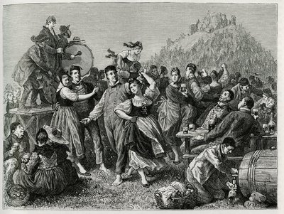 Fete des patres at the Hohneck (Vosges) ، الأحد بعد القديس يوحنا. نقش لإف ليكس ، لتوضيح قصة "عبر الألزاس واللورين" ، في عام 1884 ، بواسطة تشارلز جراد (1842-1890) ، المندوب الألماني والكاتب وعالم الطبيعة. نُشرت في Le Tour du monde، nouveau بواسطة فريدريك ثيودور ليكس