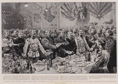Auld Lang Syne ، عشاء الترحيل إلى بطارية HAC لمتطوعي الإمبراطورية في مدينة لندن بواسطة فريدريك دي هاينين