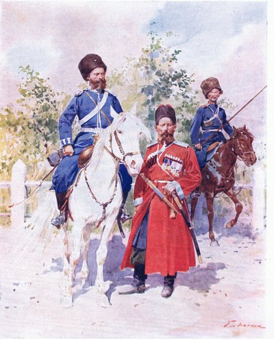 الجنود الروس حوالي 1900 (لون ليثو) بواسطة فريدريك دي هاينين