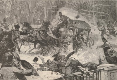 اغتيال ألكسندر الثاني في 13 مارس 1881. من لو موند Illustré ، 1881. بواسطة فريدريك دي هاينين