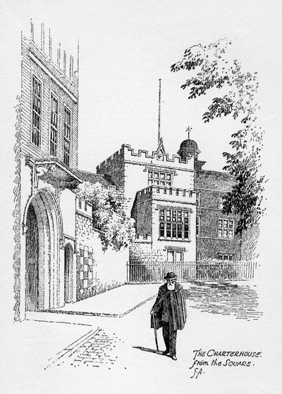 The Charterhouse from the Square ، لندن ، 1912. بواسطة فريدريك أدكوك