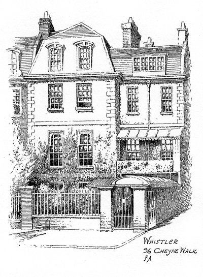 منزل Whistlers ، 96 Cheyne Walk ، Chelsea ، لندن ، 1912 بواسطة فريدريك أدكوك