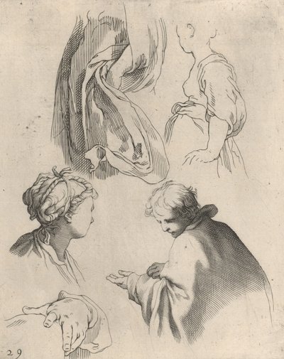 دراسات الشكل ، من كتاب الرسم ، 1650-1656. بواسطة فريدريك بلوميرت