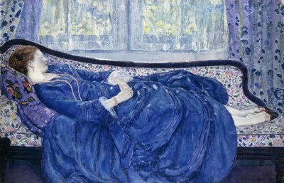 فتاة باللون الأزرق بواسطة Frederick Carl Frieseke