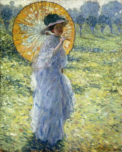 امرأة مع مظلة ، حوالي 1906 (زيت على قماش) بواسطة Frederick Carl Frieseke