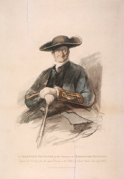 "Greenwich Pensioner في شخصية Commodore Trunion" ، مستشفى غرينتش ، لندن ، 1826 بواسطة فريدريك كريستيان لويس
