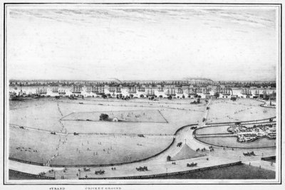 ستراند وأرض الكريكيت ، بانوراما كالكوتا ، الهند ، c1840s. بواسطة فريدريك فيبيج
