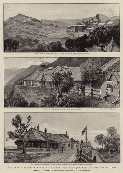 متاعب الحدود الهندية ، موري ، المقر الرئيسي لجيش البنجاب بواسطة Frederick George Cotman