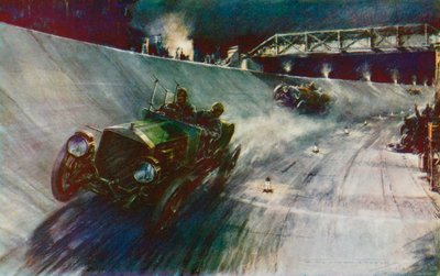 في عام 1907 ، نجحت S F Edge ، بقيادة سيارة Napier المنفردة ، في الحفاظ على 60 ميلاً في الساعة لمدة 24 ساعة ، وهو أول رقم قياسي على حلبة Brooklands الجديدة (color litho) بواسطة فريدريك جوردون (بعد) كروسبي