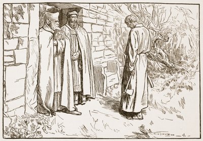 أويني في الدير ، توضيح من "كنيسة إنجلترا: تاريخ للشعب" بقلم HDM Spence-Jones ، حانة. ج .1910 (صورة بني داكن) بواسطة فريدريك هنري تاونسند