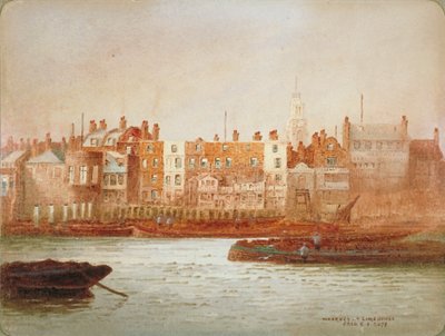 Wharves at Limehouse، London، c1850 بواسطة فريدريك جوف