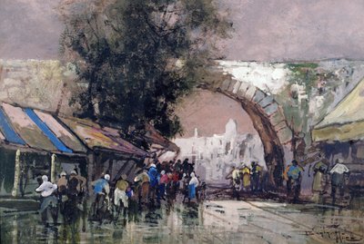 In The Busy Haunts of Men، 1915 (oil und wc on board) بواسطة فريدريك جون هيلز