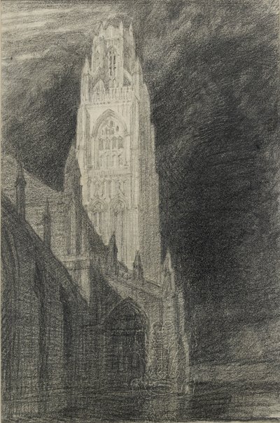 دراسة لـ "St Botolph's، Boston" ، 1924 بواسطة فريدريك لاندسير مور غريغز