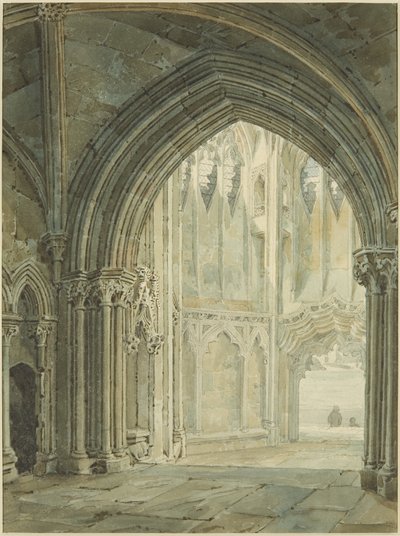 Interior of North Porch of St Mary Redcliffe بواسطة فريدريك ماكنزي