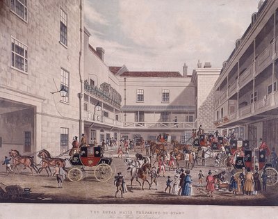 مدربي البريد الملكي في Lad Lane ، لندن ، 1831 بواسطة فريدريك روزنبرغ