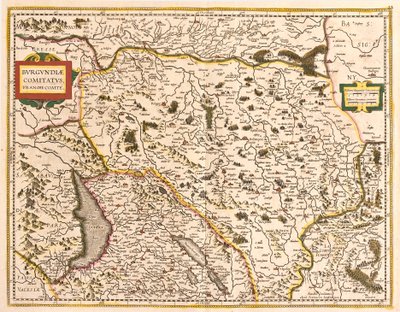 Map of the Franche Comte (France) (etching بواسطة فريدريك دي ويت