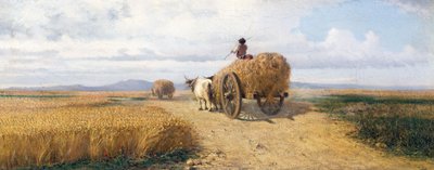 Wheatfield, circa 1868, painting by Federico Rossano (1835-1912), oil on canvas, 30x73 cm بواسطة فريدريكو روسانو
