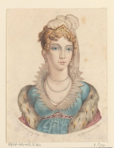 Portret van Anna Paulowna Romanowa بواسطة فريدريك كريستيان بيرويلر