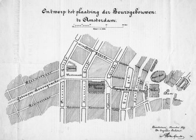 تصميم لتبادل السلع ، أمستردام ، الوضع. نوفمبر 1879 بواسطة فريدريك ويليم فان جيندت