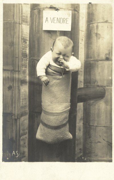 A Vendre ، Baby for Sale (b / w photo) بواسطة مصور فرنسي
