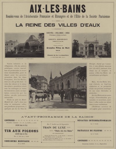 Aix-les-Bains ، موعد الطبقة الأرستقراطية في فرنسا والخارج ونخبة المجتمع الباريسي (b / w photo) بواسطة مصور فرنسي
