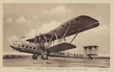 Avion Hengist Hendley صفحة 42 ، اكتب Paris-Londres بواسطة مصور فرنسي