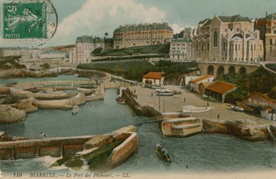 بياريتز ، لو بورت دي بيشير. أُرسلت البطاقة البريدية في 25 أكتوبر 1913. بواسطة مصور فرنسي