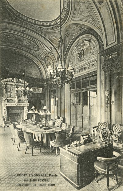 غرفة الاجتماعات ، بنك Credit Lyonnais ، باريس (صورة b / w) بواسطة مصور فرنسي
