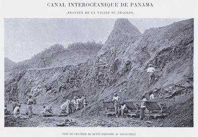 قناة بنما بين المحيطين ، أعمال وادي Chagres (صورة b / w) بواسطة مصور فرنسي