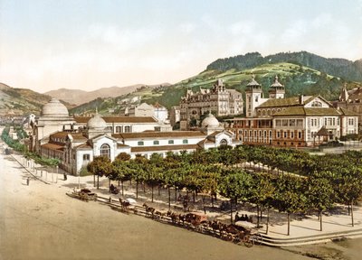 كازينو وحمامات ، لا بوربول ، فرنسا ، حانة. 1890-1900 بواسطة مصور فرنسي