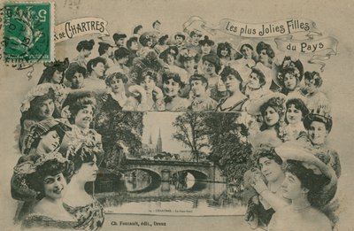 شارتر ، أجمل الفتيات في المنطقة. أُرسلت البطاقة البريدية عام 1913. بواسطة مصور فرنسي
