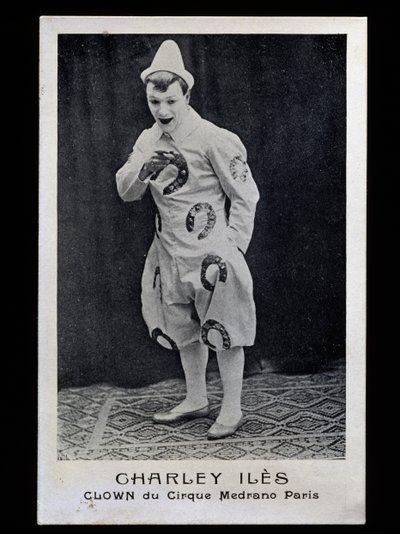 المهرج تشارلي إيلز (1876-؟) من سيرك ميدرانو في باريس ، حوالي عام 1910 ، بطاقة بريدية ، فرنسا ، القرن العشرين بواسطة مصور فرنسي