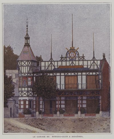 نادي التجديف Societe des Regates Parisiennes ، Asnieres ، باريس ، فرنسا (صورة ملونة) بواسطة مصور فرنسي