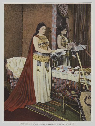 السوبرانو الفرنسية لوسيان بريفال في دور Brunnhilde في أوبرا ريتشارد فاغنر Die Walkure (The Valkyrie) (صورة ملونة) بواسطة مصور فرنسي
