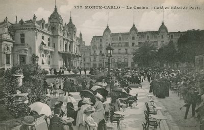 فندق دي باريس مونت كارلو في مونت كارلو ، موناكو ، فرنسا. أُرسلت البطاقة البريدية عام 1913. بواسطة مصور فرنسي