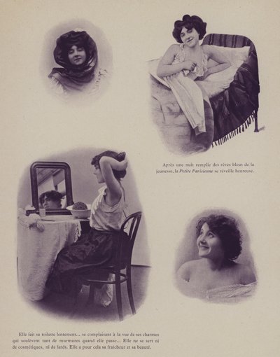 رسم توضيحي لـ Petites Parisiennes (أي الفتيات العاملات في باريس) (صورة بالأبيض والأسود) بواسطة مصور فرنسي