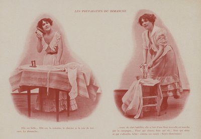 رسم توضيحي لـ Petites Parisiennes (أي الفتيات العاملات في باريس) (صورة أبيض وأسود) بواسطة مصور فرنسي