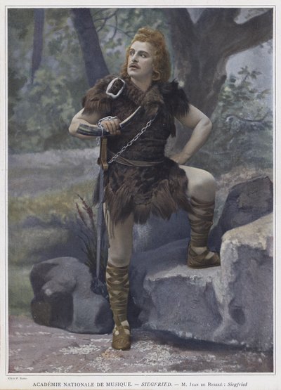 جان دي ريزكي في دور العنوان في Siegfried (صورة ملونة) بواسطة مصور فرنسي