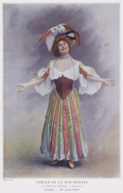 جان سوليير مثل الكولومبية في La Vieille Revue (صورة ملونة) بواسطة مصور فرنسي