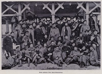 LArmee Russe: Ecole militaire Paul Saint-Petersbourg (b/w photo) بواسطة مصور فرنسي